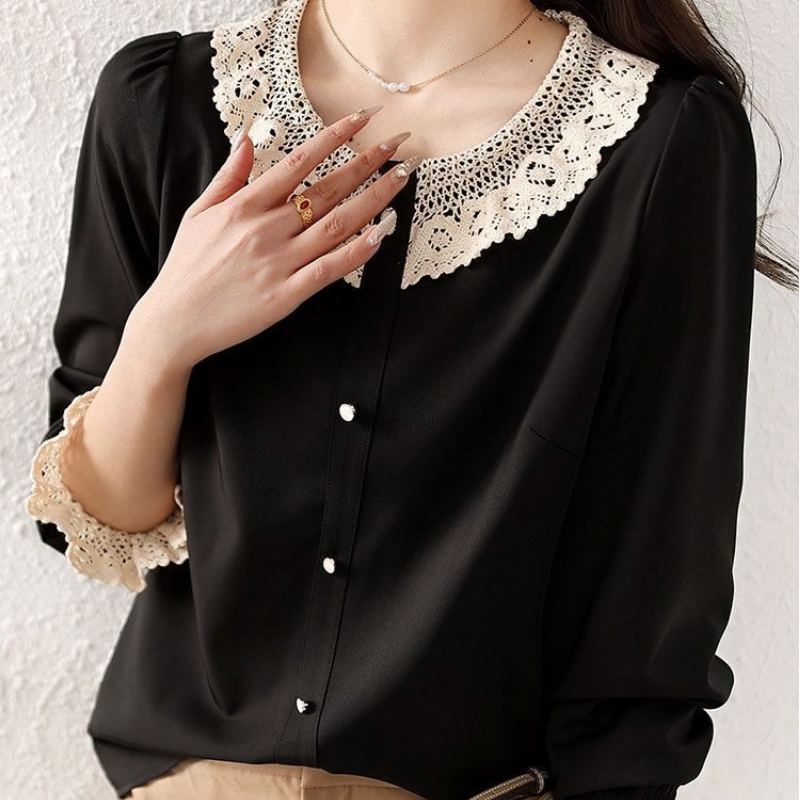 Winter Clothing Factory Outlet - Dameskleding Contrast Patchwork Elegante blouse Lente