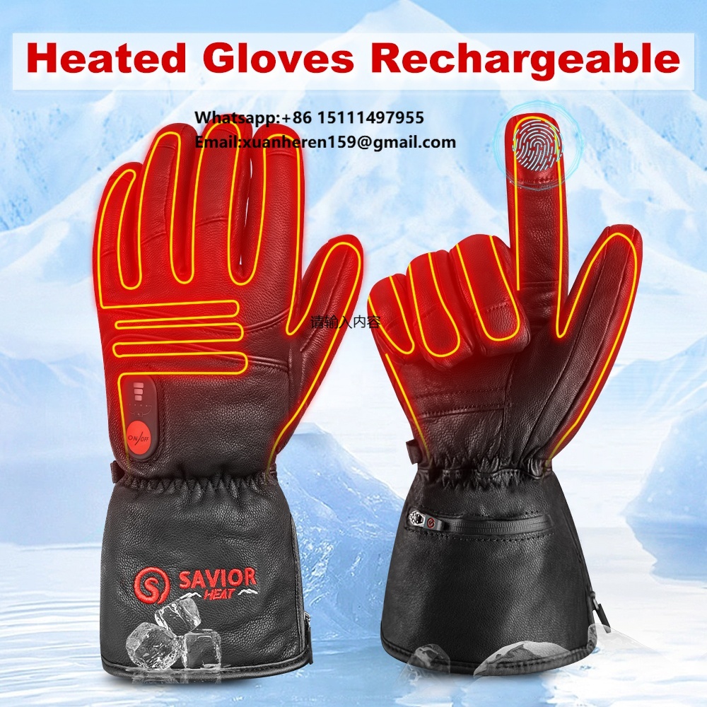 Heated Gloves Electric - Verwarmde leren handschoenen Heren Dames Winter