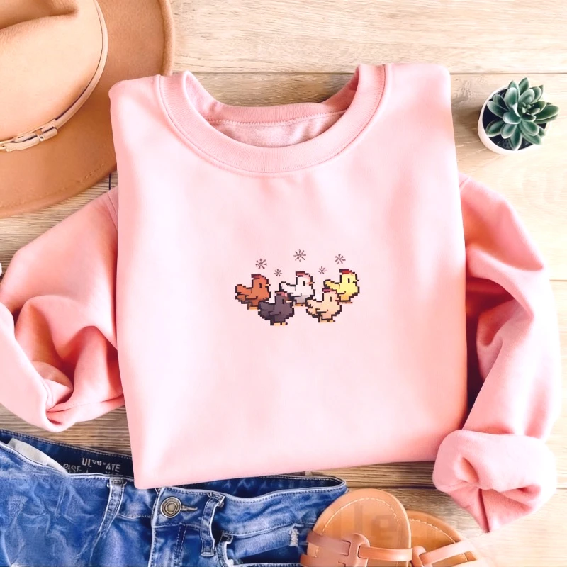 Winter Clothing Stardew Valley - Kerst Kip Stardew Valley Sweatshirt Pixel